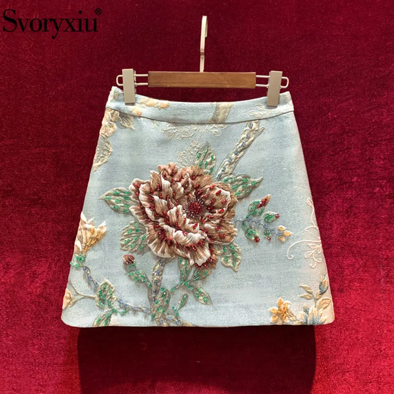 Svoryxiu 2020 Runway Designer Autumn Winter Vintage A-Line Mini Skirt Women's Manual Crystal Beaded Flower Print Jacquard Skirt
Svoryxiu 2020 Runway Designer Autumn Winter Vintage A-Line Mini Skirt Women's Manual Crystal Beaded Flower Print Jacquard Skirt