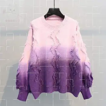 Tassel Pullover women's Korean version loose gradual change net red knitwear coat spring and autumn 2020 new ins super fire 
Tassel Pullover women's Korean version loose gradual change net red knitwear coat spring and autumn 2020 new ins super fire