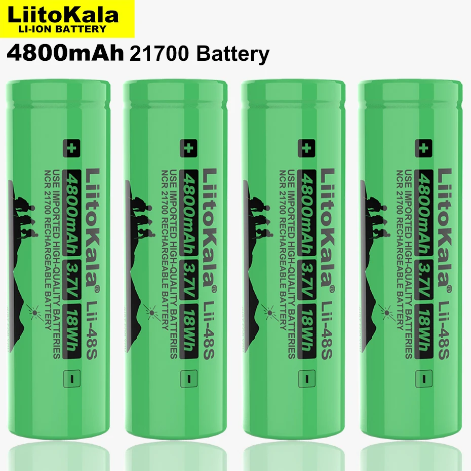 2020 LiitoKala Lii-48S 3.7V 4800mAh 21700 lithium battery 9.6 A power 2C rate discharge ternary | Электроника