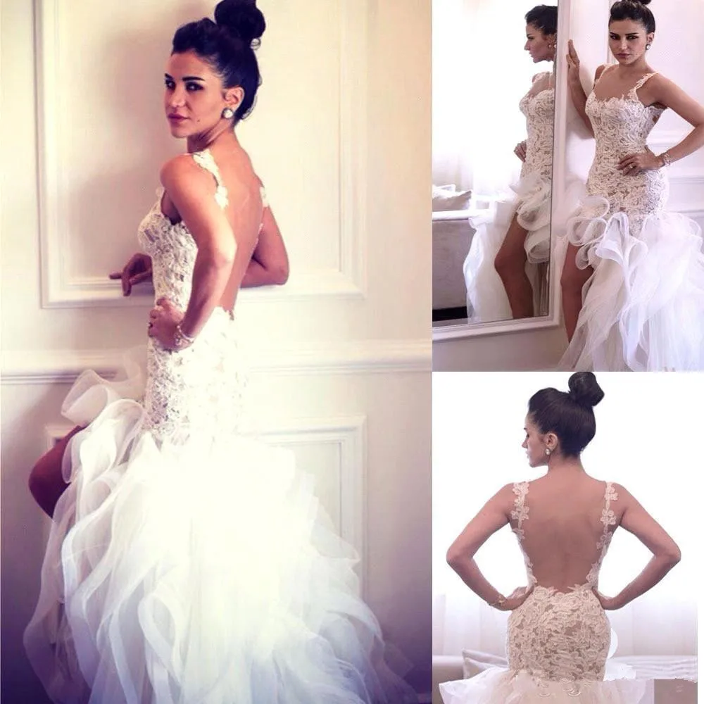 2023 Mermaid Lace Appliques Custom Backless Hi low Spaghetti Straps Organza Ruffles Bridal Gown mother of the bride dresses
2023 Mermaid Lace Appliques Custom Backless Hi low Spaghetti Straps Organza Ruffles Bridal Gown mother of the bride dresses