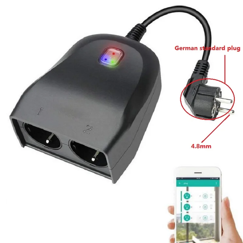 Smart Wifi Socket Smart Outdoor Socket Wireless 1in 2out Remote Control Timer switch socket For Alexa Voice Control EU plug
Smart Wifi Socket Smart Outdoor Socket Wireless 1in 2out Remote Control Timer switch socket For Alexa Voice Control EU plug