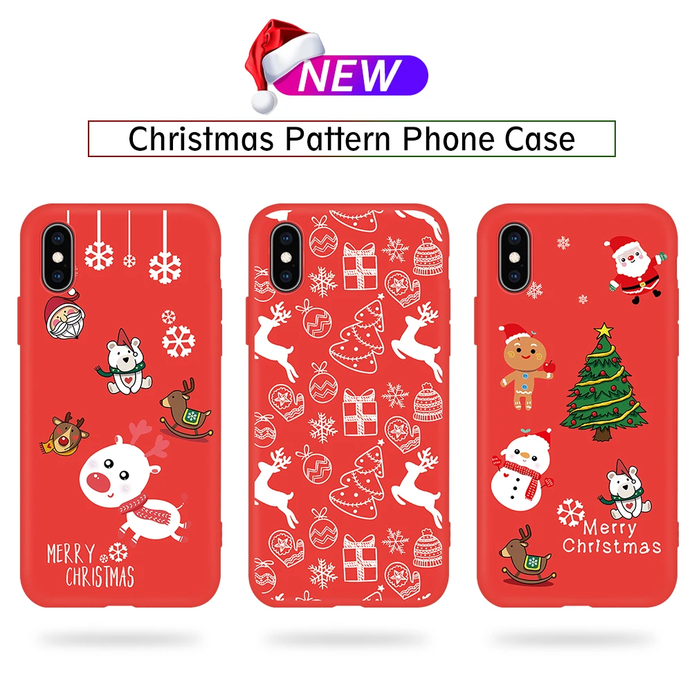 Рождественский чехол для телефона iPhone 11 XS Pro Max мягкий с Санта-Клаусом XR X милый