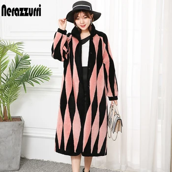Nerazzurri winter luxury real fur coat women color block long thick lamb shearing coat woman sheep wool jackets streetwear 2019
Nerazzurri winter luxury real fur coat women color block long thick lamb shearing coat woman sheep wool jackets streetwear 2019