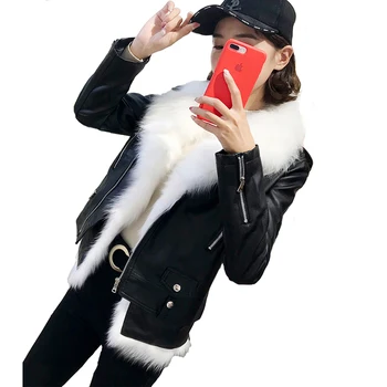 2019 Fashion Autumn Winter Short Leather Jacket Women Motorcycle Outerwear and Faux fox fur Liner Vest Two-piece set Female 3056
2019 Fashion Autumn Winter Short Leather Jacket Women Motorcycle Outerwear and Faux fox fur Liner Vest Two-piece set Female 3056
