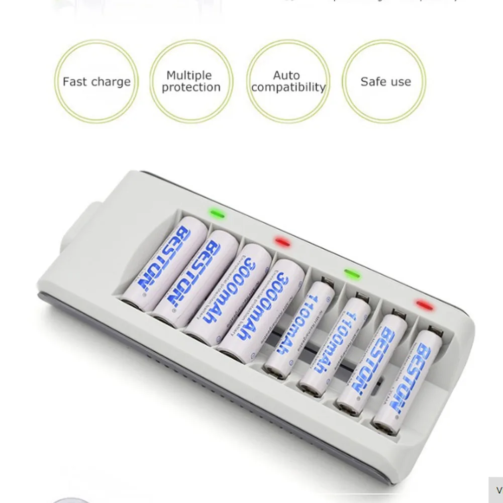 8 Slots Smart Battery Charger With Wired LED Light Quick Charger For NI-MH NI-CD AA AAA Rechargeable Batteries P10 OC-shipping
8 Slots Smart Battery Charger With Wired LED Light Quick Charger For NI-MH NI-CD AA AAA Rechargeable Batteries P10 OC-shipping
