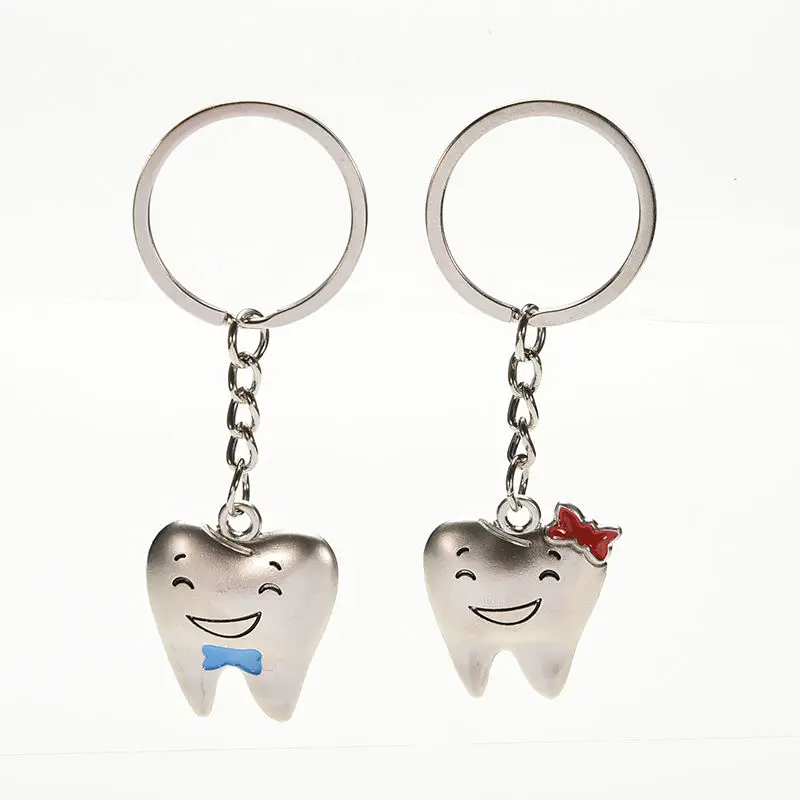 Фото JETTINGBUY 2 шт = 1 пара мультяшных зубов брелок для стоматолога украшения брелки из
