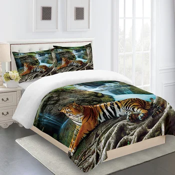 Custom 2/3pcs Animals Tiger 100% Polyester Bedding Set Printed Duvet Cover Set Twin Full Queen King Size Dropshipping Sj LY
Custom 2/3pcs Animals Tiger 100% Polyester Bedding Set Printed Duvet Cover Set Twin Full Queen King Size Dropshipping Sj LY
