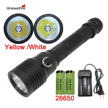 Tactical LED Diving Flashlight Torch 26650 Waterproof Underwater 100M XML L2 Dive Lamp Lanterna Yellow/White Light led Torch
Tactical LED Diving Flashlight Torch 26650 Waterproof Underwater 100M XML L2 Dive Lamp Lanterna Yellow/White Light led Torch
