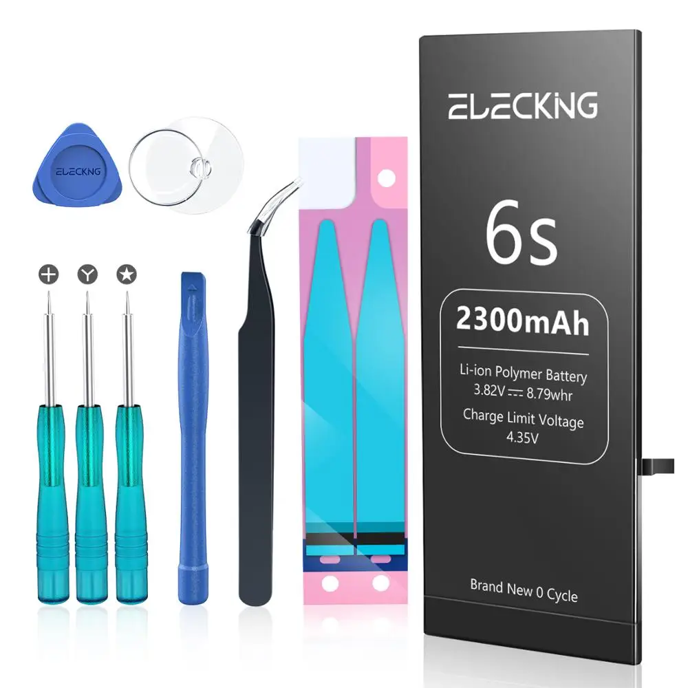 ELECKING Original Battery for iPhone6S Real High Capacity Mobile Phone Replacement Battery with Free Tools Gift
ELECKING Original Battery for iPhone6S Real High Capacity Mobile Phone Replacement Battery with Free Tools Gift