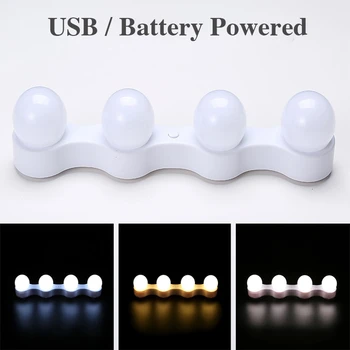 4 Bulbs LED Mirror Light Makeup Table Vanity Lights 3 White Bedroom Makeup Fill Light USB Battery Bathroom Dressing Table Light
4 Bulbs LED Mirror Light Makeup Table Vanity Lights 3 White Bedroom Makeup Fill Light USB Battery Bathroom Dressing Table Light