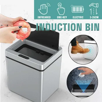 13L Automatic Sensor Dustbin Infrared&Vibration Sensor Trash Can Induction Waste Bin Rubbish Can Home Living Room Garbage Bucket
13L Automatic Sensor Dustbin Infrared&Vibration Sensor Trash Can Induction Waste Bin Rubbish Can Home Living Room Garbage Bucket