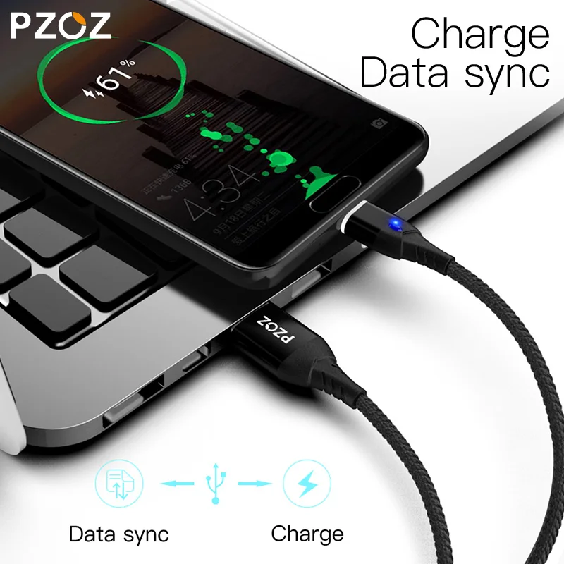 PZOZ 5A Магнитный кабель usb type c Micro Тип C супер быстрая зарядка телефона Microusb магнит