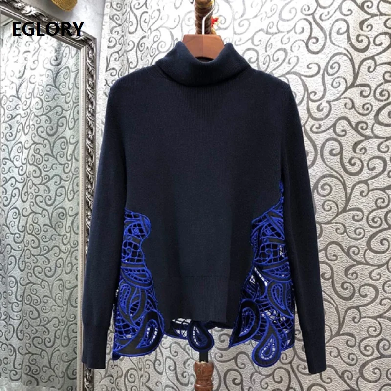 Turtleneck Sweaters 2020 Autumn Winter Fashion Style Sweater Women Hollow Out Lace Embroidery Patchwork Long Sleeve Loose Tops
Turtleneck Sweaters 2020 Autumn Winter Fashion Style Sweater Women Hollow Out Lace Embroidery Patchwork Long Sleeve Loose Tops