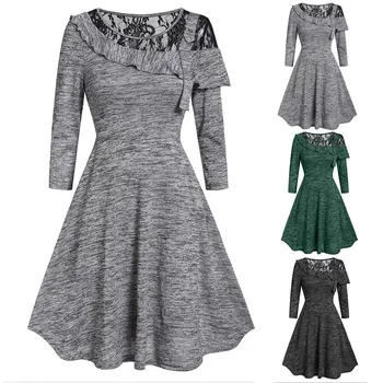 christmas dress autumn dress womens Solid Long Sleeve Asymmetric Lace Casual Dress ropa mujer vestidos sukienki robe hiver
christmas dress autumn dress womens Solid Long Sleeve Asymmetric Lace Casual Dress ropa mujer vestidos sukienki robe hiver