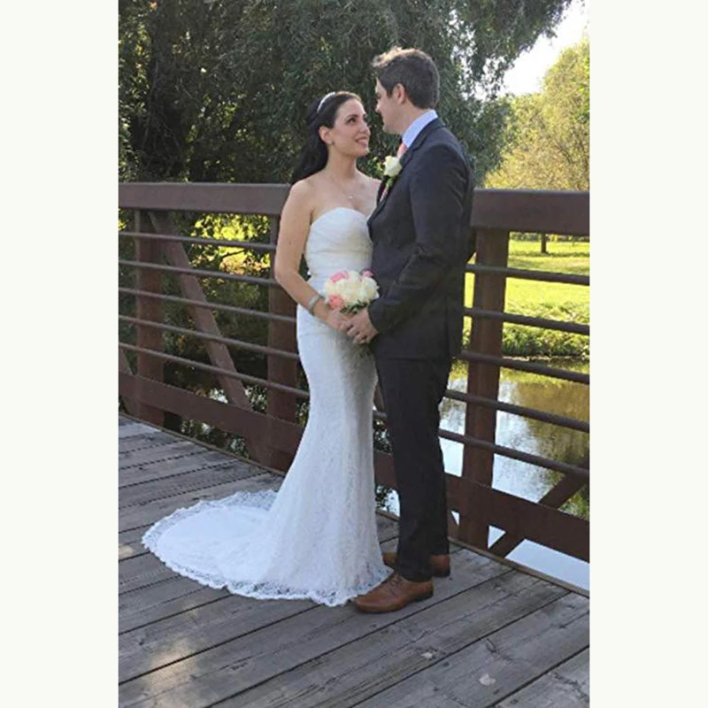 2020 Hot Sale Elegant Mermaid Lace White Bridal Wedding Dresses Sweetheart Corset Back Wedding Gowns for Bride Beaded Belt
2020 Hot Sale Elegant Mermaid Lace White Bridal Wedding Dresses Sweetheart Corset Back Wedding Gowns for Bride Beaded Belt