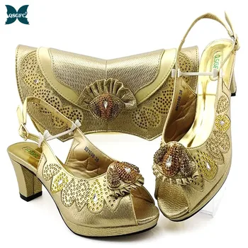 2020 New Arrival Gold Color Ladies Shoes and Bag set in italian design Shoes and Bag Set for Nigeria big wedding party
2020 New Arrival Gold Color Ladies Shoes and Bag set in italian design Shoes and Bag Set for Nigeria big wedding party