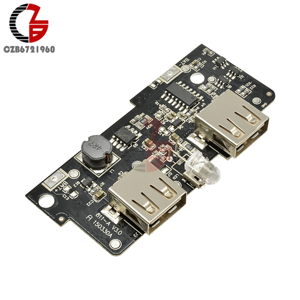 5V 2A Power Bank Charger Module Step Up Boost Power Supply Charging PCB Circuit Board DIY Dual USB Output LED for Power bank
5V 2A Power Bank Charger Module Step Up Boost Power Supply Charging PCB Circuit Board DIY Dual USB Output LED for Power bank