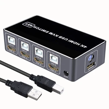 4K* 2K 5V USB2.0 Interface KVM Switcher From Port HDMI KVM 4 Input 1 Output Converter For Mac/ OS / Win10 / 8
4K* 2K 5V USB2.0 Interface KVM Switcher From Port HDMI KVM 4 Input 1 Output Converter For Mac/ OS / Win10 / 8