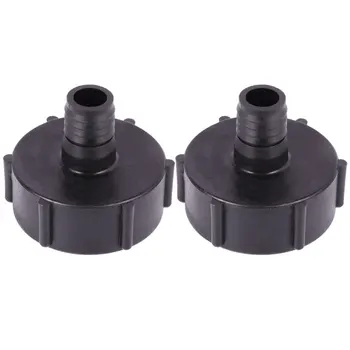 

2pcs Adapter Plastic Coarse Thread IBC Hose Connector 20mm 3/4 Inch Water Tanks Ton Barrel Quick Connect Replacement (Black)