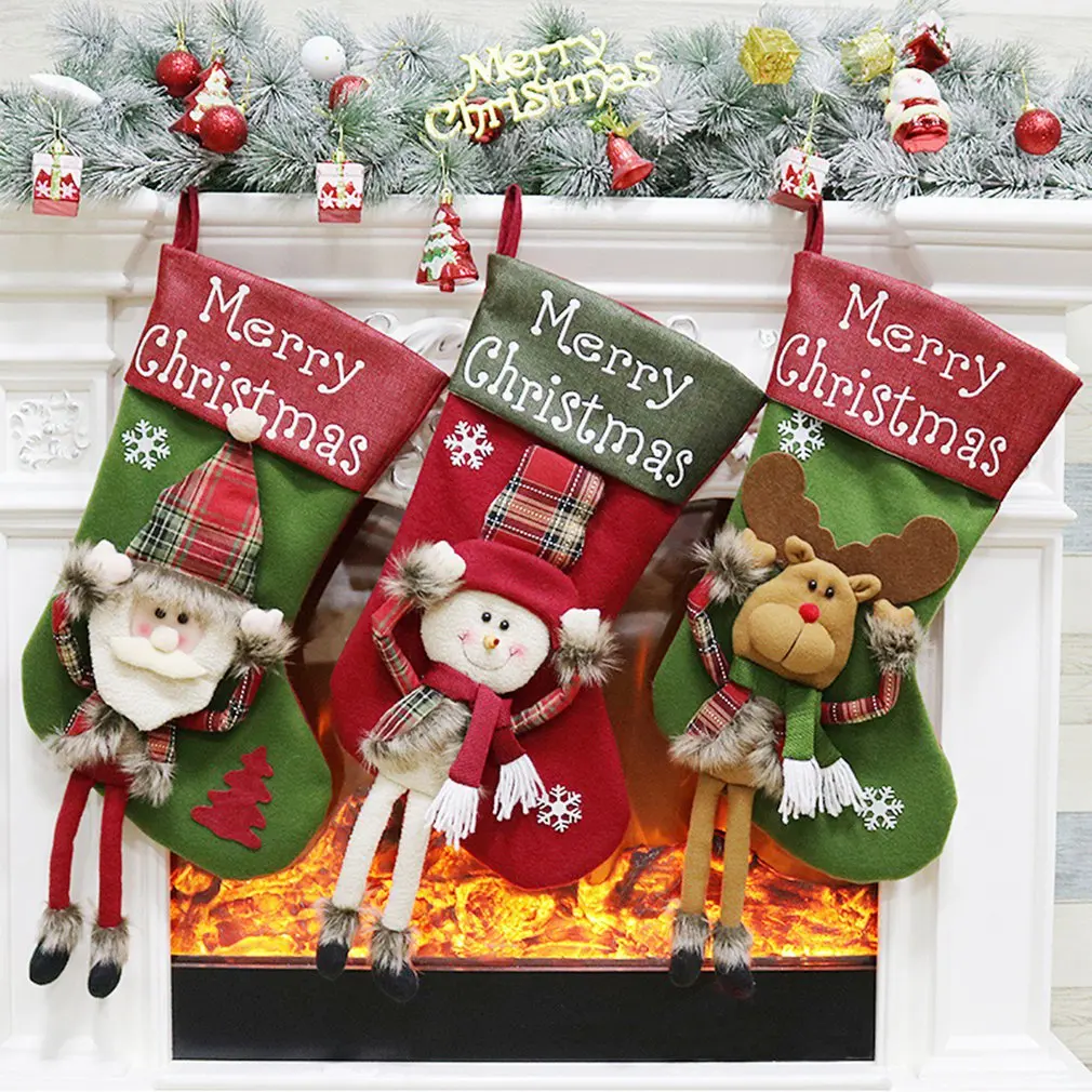 large size christmas sock child gift candy bag