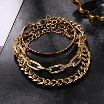 3Pcs/Set Punk Bracelets Gold Color Stacking Thick Chain Bracelet Set for Women Hip Hop Layered Geometric Snake Chain Jewelry
3Pcs/Set Punk Bracelets Gold Color Stacking Thick Chain Bracelet Set for Women Hip Hop Layered Geometric Snake Chain Jewelry