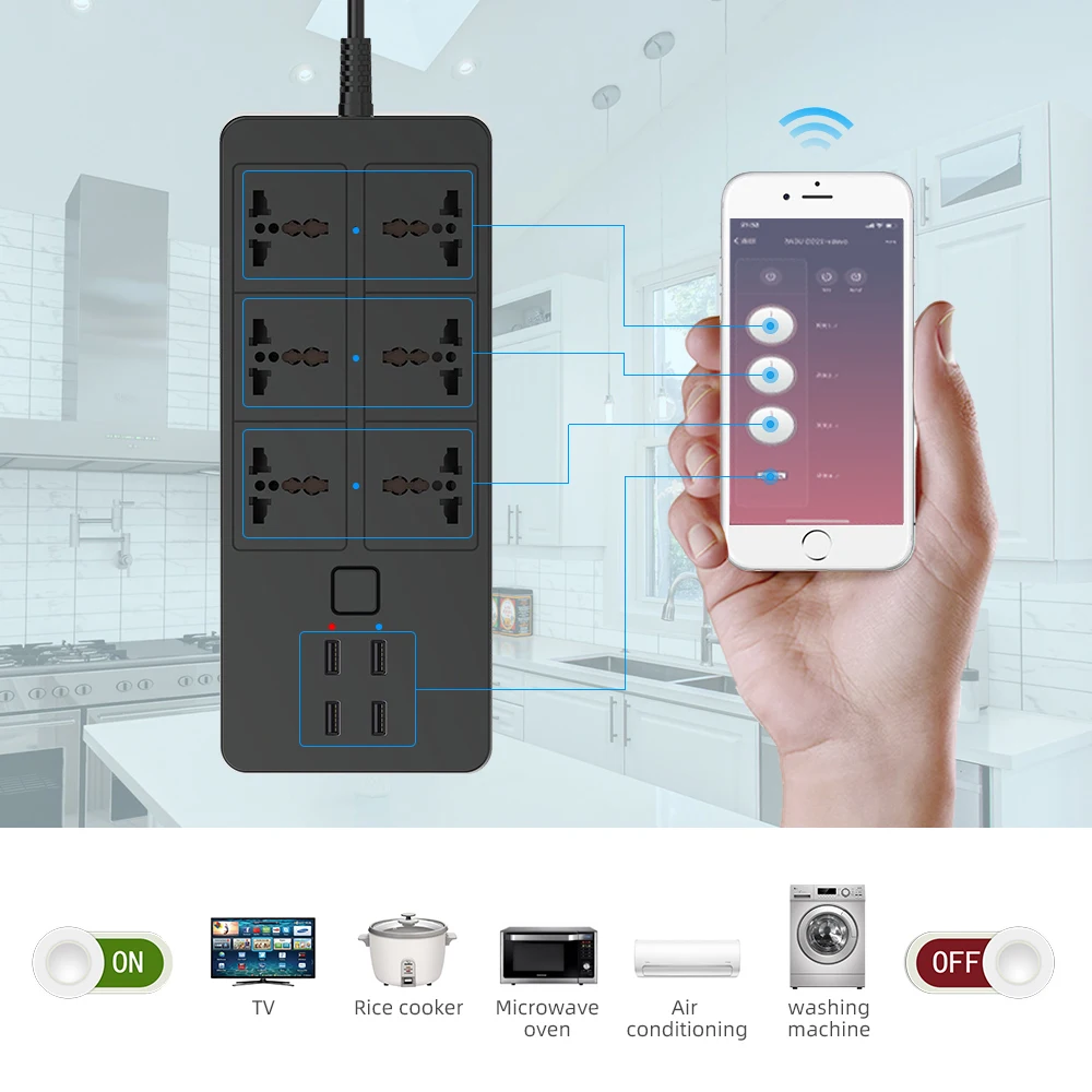 Power strip controlled by Smart Life Tuya app