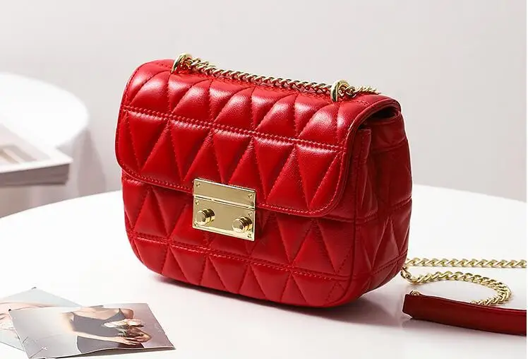 Rhombus Chain Sheepskin WOMEN'S Bag 2019 New Style Spring Summer Fashion Simple Versatile Shoulder Oblique WOMEN'S Leather Bags
Rhombus Chain Sheepskin WOMEN'S Bag 2019 New Style Spring Summer Fashion Simple Versatile Shoulder Oblique WOMEN'S Leather Bags