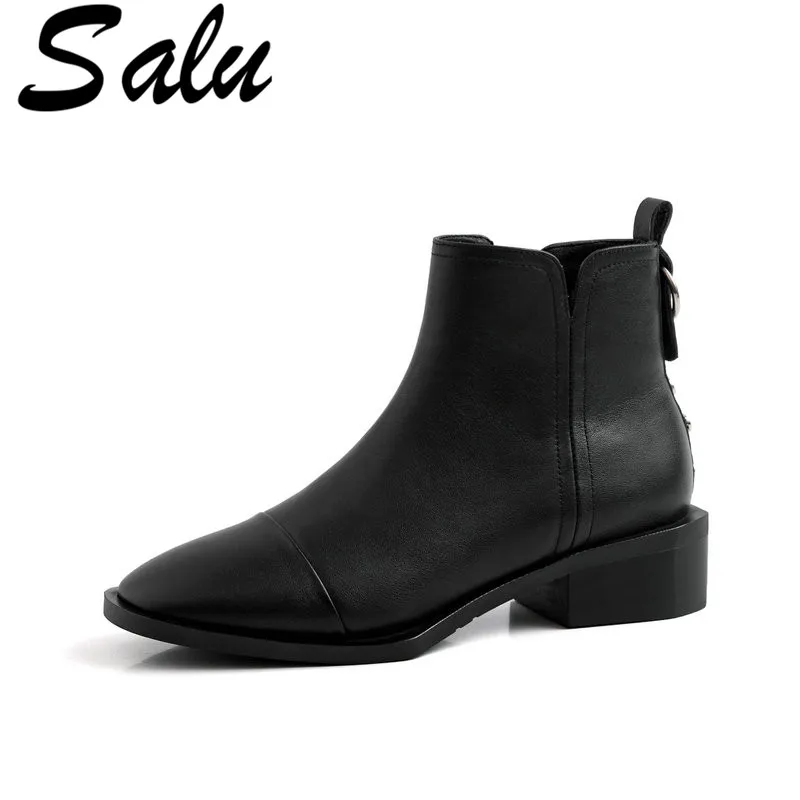 Salu Fashion Punk square Toe Med Heels Women Ankle Boots Autumn Winter New Genuine Leather Party Chelsea Motorcycle Boots
Salu Fashion Punk square Toe Med Heels Women Ankle Boots Autumn Winter New Genuine Leather Party Chelsea Motorcycle Boots