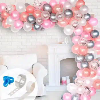 103pcs Pastel Latex Balloon Garland Arch Kit Rose Gold Pink White Chrome Silver Balloons for Wedding Birthday Party Decorations 
103pcs Pastel Latex Balloon Garland Arch Kit Rose Gold Pink White Chrome Silver Balloons for Wedding Birthday Party Decorations