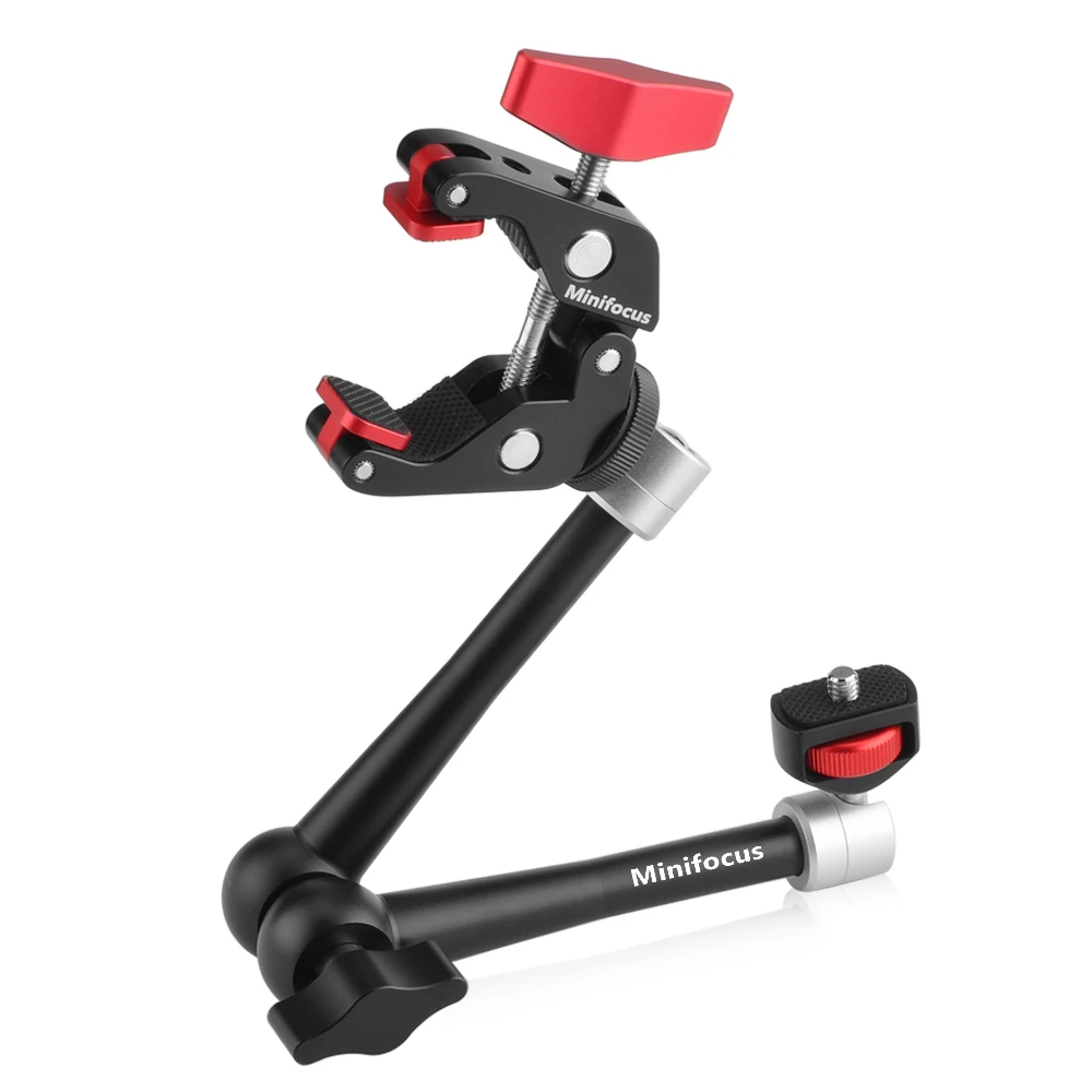 11'' Adjustable Articulating Friction Magic Arm with Large Super Clamp Video Vlog Rig Kit for DSLR Camera Cage Monitor LED Light
11'' Adjustable Articulating Friction Magic Arm with Large Super Clamp Video Vlog Rig Kit for DSLR Camera Cage Monitor LED Light