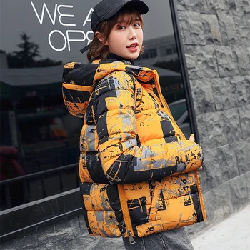 Vintage Print Hooded Down Coat Women Winter Casual Loose Thick Female Down Jackets Korean Windproof Short Cotton Coats Plus Size 
Vintage Print Hooded Down Coat Women Winter Casual Loose Thick Female Down Jackets Korean Windproof Short Cotton Coats Plus Size