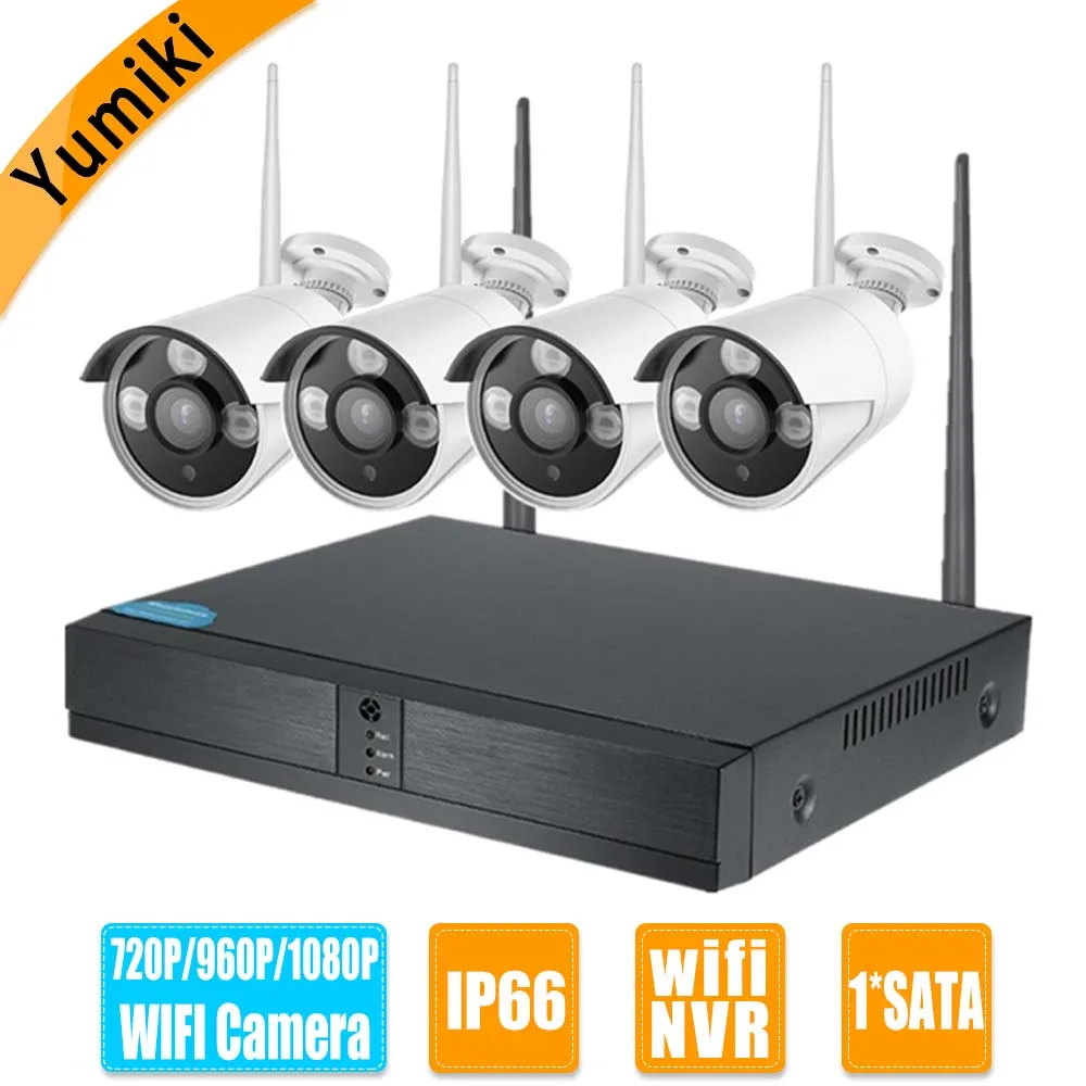 

4CH 720P/960P/1080P HD Wireless NVR Kit P2P 1.0MP/1.3MP/2.0MP Indoor Outdoor IR Night Vision WIFI Camera CCTV System XMEye