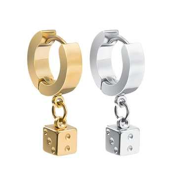 DICARLUN Dice Earrings Gold Stainless Steel Square Dangle 3D Dice Charm Cuff Earrings Women Men Punk Ear Piercing Jewelry 1 Pair
DICARLUN Dice Earrings Gold Stainless Steel Square Dangle 3D Dice Charm Cuff Earrings Women Men Punk Ear Piercing Jewelry 1 Pair