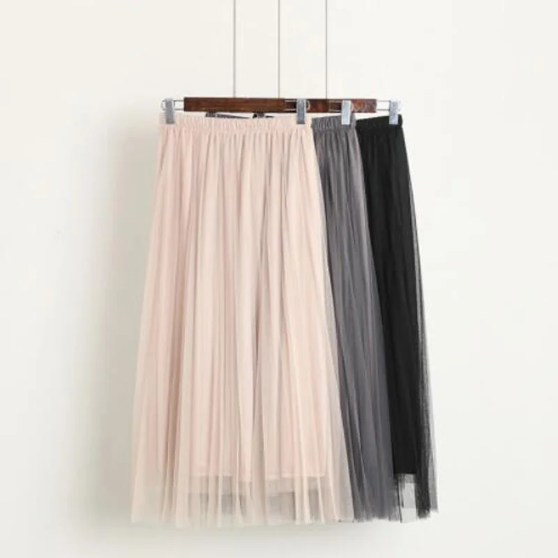 New Fashion with Tulle Skirts Women's Black Gray White Adult Tulle Skirt Elastic High Waist Pleated Midi Skirt Women Summer 
New Fashion with Tulle Skirts Women's Black Gray White Adult Tulle Skirt Elastic High Waist Pleated Midi Skirt Women Summer