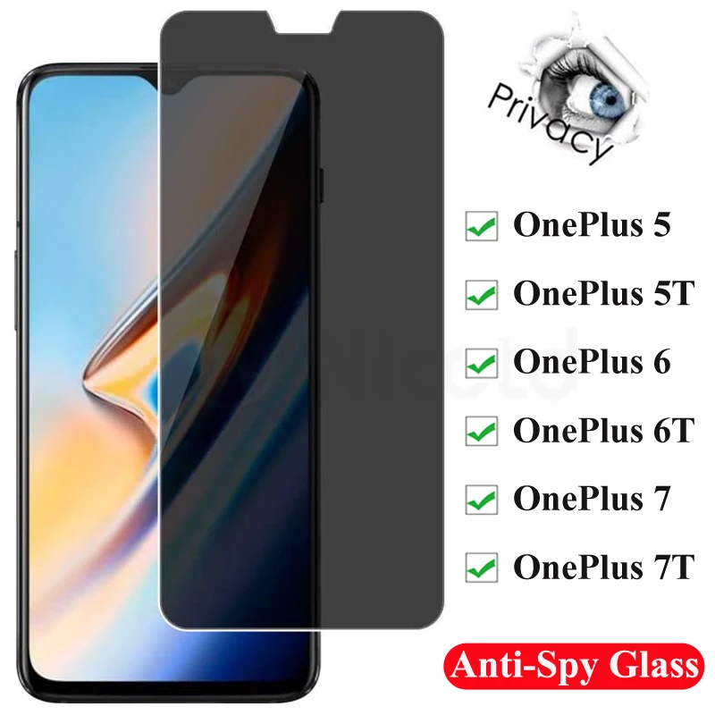 

Anti Glare Screen Protector For OnePlus 7t 7 1+ 5 6 One Plus Anti Spy Glare Peeping Tempered Glass For OnePlus 1+ 5T 6T Privacy