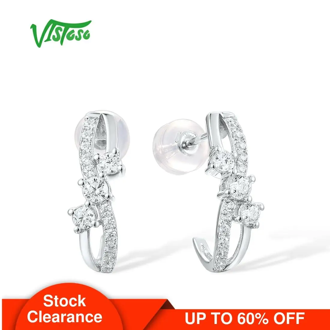 VISTOSO Gold Earrings For Women Genuine 9K 375 White Gold Sparkling White Cubic Zirconia Earrings Wedding Band Chic Fine Jewelry
VISTOSO Gold Earrings For Women Genuine 9K 375 White Gold Sparkling White Cubic Zirconia Earrings Wedding Band Chic Fine Jewelry