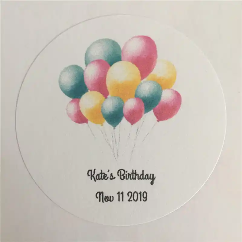 100 pieces custom childs birthday adhesive sticker personalized