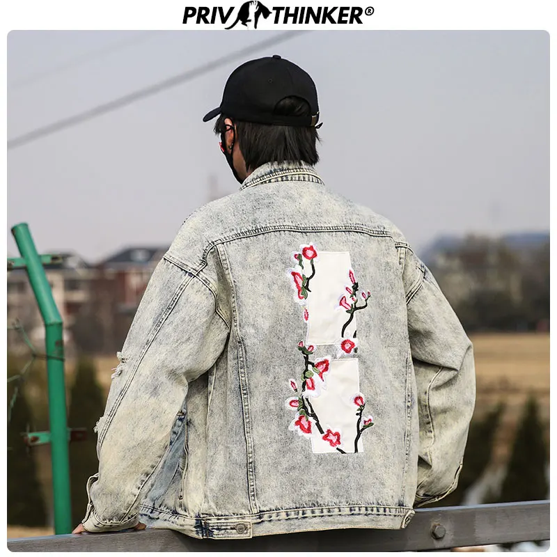 Privathinker Men Peach Blossom Embroidery Denim Jackets 2020 Mens Spring Hip Hop Denim Jacket Male Loose Streetwear Coat Clothes
Privathinker Men Peach Blossom Embroidery Denim Jackets 2020 Mens Spring Hip Hop Denim Jacket Male Loose Streetwear Coat Clothes