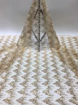 Latest Gold African Embroidery Tulle Lace Fabric High Quality French Milk Silk Lace Fabric With Sequins 5 Yards FRF320
Latest Gold African Embroidery Tulle Lace Fabric High Quality French Milk Silk Lace Fabric With Sequins 5 Yards FRF320