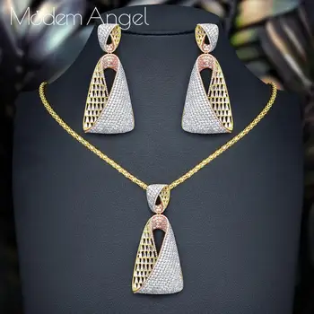 ModemAngel Luxury Special Shape Super Copper AAA Cubic Zirconia Pendant NECKLACE EARRINGS For Dubai Women High Quality Jewelry
ModemAngel Luxury Special Shape Super Copper AAA Cubic Zirconia Pendant NECKLACE EARRINGS For Dubai Women High Quality Jewelry