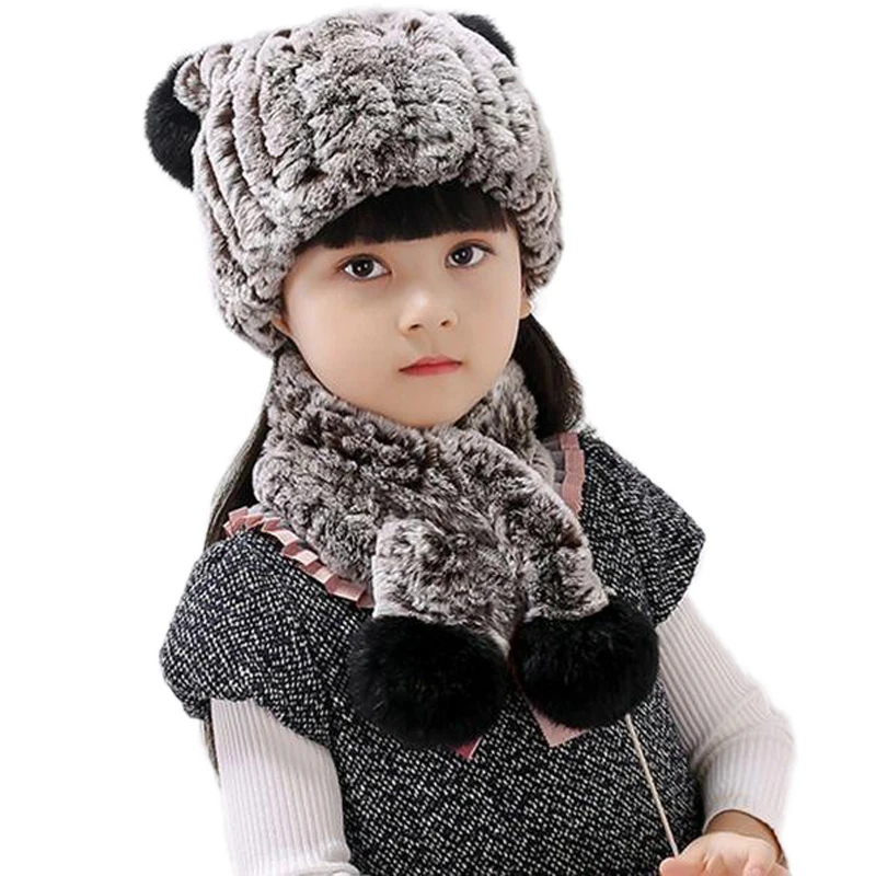 Children's Winter Hats Scarf Set Real Rex Rabbit Fur Beanie Cap Girl Boy Hand-Woven Fluffy Soft
Children's Winter Hats Scarf Set Real Rex Rabbit Fur Beanie Cap Girl Boy Hand-Woven Fluffy Soft