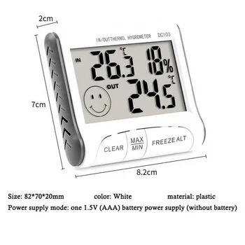 Dc103 dual temperature display temperature and humidity meter refrigerator temperature meter indoor and Outdoor Thermometer magn
Dc103 dual temperature display temperature and humidity meter refrigerator temperature meter indoor and Outdoor Thermometer magn