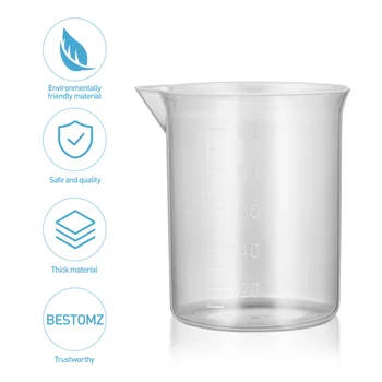 BESTOMZ 6pcs 100ml PP Plastic Graduation Beakers Measuring Cups Lab Liquid Container
BESTOMZ 6pcs 100ml PP Plastic Graduation Beakers Measuring Cups Lab Liquid Container