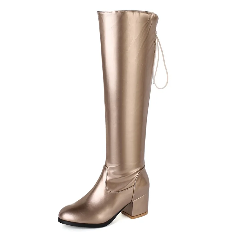 KALENMOS Knee High Boots Women Block High Heel Sliver Party Long Boots Autumn Winter Shoes Women Fashion Cospay Boots Size 33-45 
KALENMOS Knee High Boots Women Block High Heel Sliver Party Long Boots Autumn Winter Shoes Women Fashion Cospay Boots Size 33-45