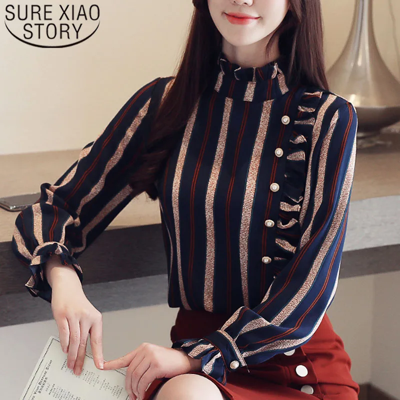 Blusas mujer de moda 2019 Chiffon blouse shirts women tops and blouses Button Striped Stand ladies tops womens clothing 5756 50
Blusas mujer de moda 2019 Chiffon blouse shirts women tops and blouses Button Striped Stand ladies tops womens clothing 5756 50