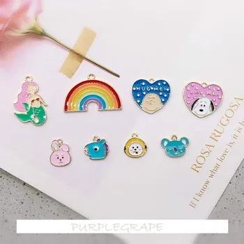 4pcs Cute Cartoon Alloy Drop Ornament Material DIY Mermaid Rainbow Rabbit Mini Earrings Phone Pendant
4pcs Cute Cartoon Alloy Drop Ornament Material DIY Mermaid Rainbow Rabbit Mini Earrings Phone Pendant