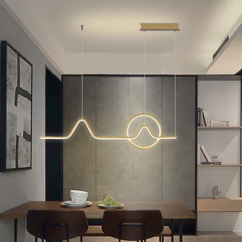 Modern LED chandelier simple modern home art strip restaurant lamp dining table black / gold bar table dimmable hanging lamp
Modern LED chandelier simple modern home art strip restaurant lamp dining table black / gold bar table dimmable hanging lamp