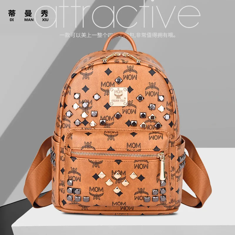Fashion Printed Rivet Backpack 2019 Autumn New Style High Grade Textured Pu Lettered Bag Elegant WOMEN'S Backpack
Fashion Printed Rivet Backpack 2019 Autumn New Style High Grade Textured Pu Lettered Bag Elegant WOMEN'S Backpack