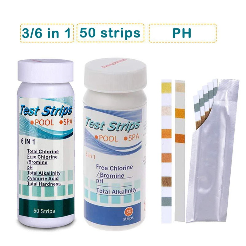 6-In-1 Swimming Pool Test Paper Residual Chlorine PH Value Alkalinity Hardness Test Strip A Bottle Of 50 Hot Tub Water Quality
6-In-1 Swimming Pool Test Paper Residual Chlorine PH Value Alkalinity Hardness Test Strip A Bottle Of 50 Hot Tub Water Quality