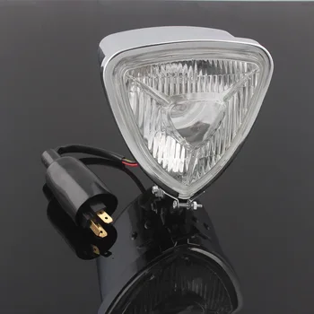 Chrome 12V Headlight Motorcycle Retro Triangular Headlamp Clear Lens For Harley Honda Yamaha Bobber Cruiser Cafe Racer Custom
Chrome 12V Headlight Motorcycle Retro Triangular Headlamp Clear Lens For Harley Honda Yamaha Bobber Cruiser Cafe Racer Custom